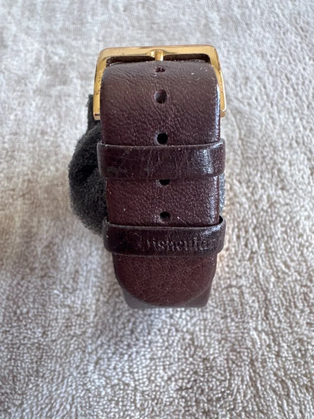 Disneyland 50th Anniversary Watch Brown Leather Strap & Commemorative Tin Box